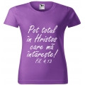 Tricou violet femei, Pot totul in Hristos,  XS